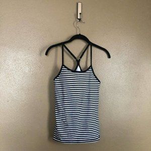 Forever 21 B/W Striped Racerback Tank Top Size M